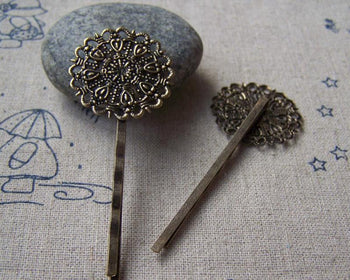 Accessories - 10 Pcs Antique Bronze Wavy Bobby Pin Hair Sticks Hair Clip Flower Edge 2x55mm A1921