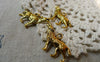 Accessories - 10 Pcs Antique Gold Wolf Howling Charms Pendants 20x26mm A5612