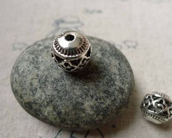 Accessories - 10 Pcs Antique Silver 3D Filigree Flower Ball Beads 10mm A6442