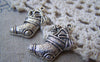 Accessories - 10 Pcs Antique Silver Christmas Stockings Socks Charms 13x21mm A4811