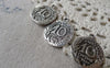 Accessories - 10 Pcs Antique Silver Coin Round Charms Double Sided 19mm A7242
