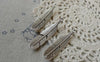Accessories - 10 Pcs Antique Silver Curved Feather Connector Bracelet Charms 11x45mm A6454