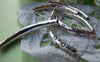 Accessories - 10 Pcs Antique Silver Curved  Heart Slide Tube 33mm A1059