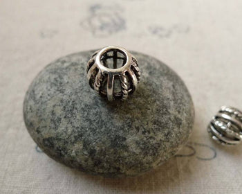 Accessories - 10 Pcs Antique Silver Filigree Coiled Ball Beads 9x11mm A6444