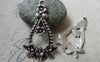 Accessories - 10 Pcs Antique Silver Filigree Flower Chandelier Earring Drops Pendant Charms 25x43mm  A6338