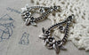 Accessories - 10 Pcs Antique Silver Filigree Flower Chandelier Earring Drops Pendant Charms 25x43mm  A6338
