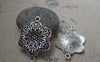 Accessories - 10 Pcs Antique Silver Filigree Flower Connector Pendants 28x40mm A5219