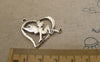Accessories - 10 Pcs Antique Silver Filigree Heart Fairy Angel Charms 25x32mm A7399