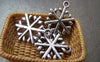 Accessories - 10 Pcs Antique Silver Filigree Snowflake Charms 15mm A1032