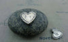 Accessories - 10 Pcs Antique Silver Heart Beads 11x13mm  Double Sided A917