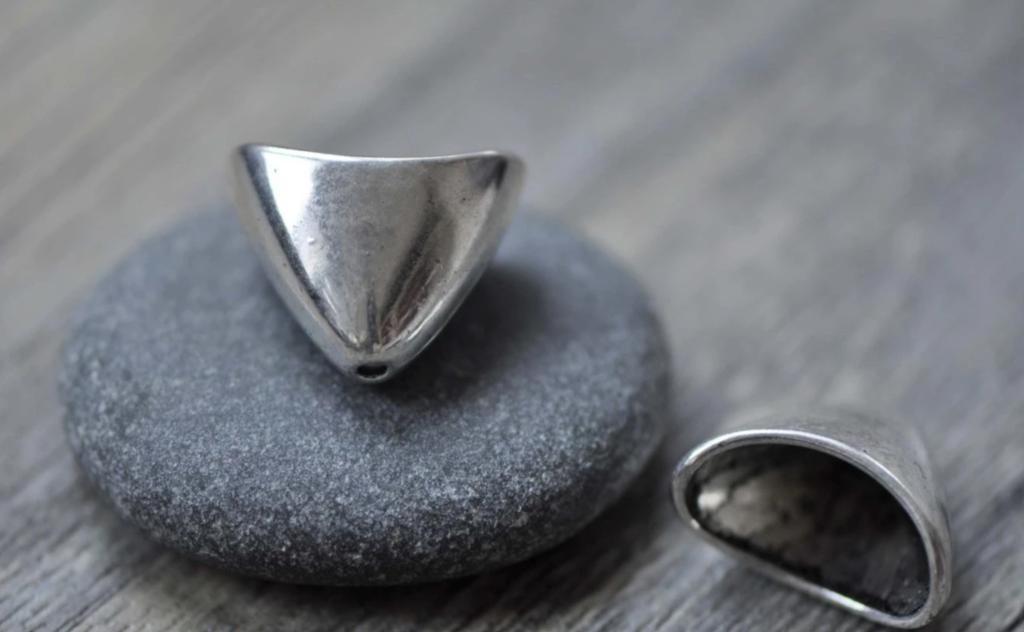 Accessories - 10 Pcs Antique Silver Ingot Spacer Bead Caps 12x16x20mm A7756