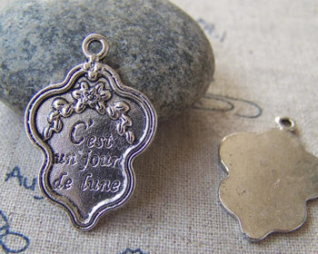 Accessories - 10 Pcs Antique Silver Metal Charms Pendants 20x30mm A2377