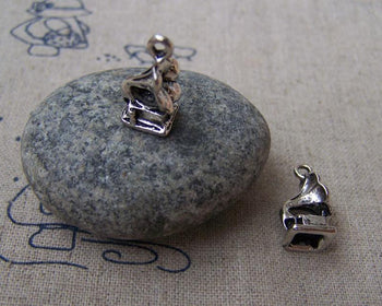 Accessories - 10 Pcs Antique Silver Old-Fashioned Phonograph Gramophone Charms 9x14mm A1647