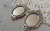 Accessories - 10 Pcs Antique Silver Oval Cameo Base Settings Match 18x25mm Cabochon  A6312