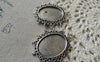 Accessories - 10 Pcs Antique Silver Oval Cameo Base Settings Match 18x25mm Cabochon  A6532