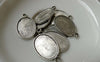 Accessories - 10 Pcs Antique Silver Oval Cameo Bezel Base Settings Double Sided Match 13.5x19mm Cameo A6395