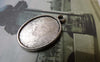 Accessories - 10 Pcs Antique Silver Oval Cameo Bezel Base Settings Double Sided Match 13.5x19mm Cameo A6395