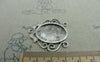 Accessories - 10 Pcs Antique Silver Oval Cameo Cabochon Base Settings Match 18x25mm Cab A5889