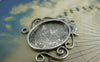 Accessories - 10 Pcs Antique Silver Oval Cameo Cabochon Base Settings Match 18x25mm Cab A5889
