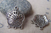 Accessories - 10 Pcs Antique Silver Swirly Flower Chandelier Earring Drops Pendant Charms  20x22mm A2825