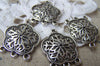 Accessories - 10 Pcs Antique Silver Swirly Flower Chandelier Earring Drops Pendant Charms  20x22mm A2825