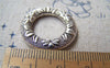 Accessories - 10 Pcs Antique Silver Thick Flower Rings Double Sided 25mm A3042