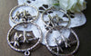 Accessories - 10 Pcs Antique Silver Two Swallow Birds Ring Connector Charms 27x34mm A1266