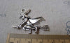 Accessories - 10 Pcs Antique Silver Wicked Witch Broom Charms 35x38mm  A7317