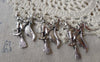 Accessories - 10 Pcs Antique Silver Wicked Witch Broom Charms 35x38mm  A7317