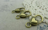 Accessories - 10 Pcs Antiqued Bronze Heart Lobster Clasps 14x27mm A5950