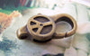 Accessories - 10 Pcs Antiqued Bronze Peace Symbol Lobster Clasps 14x28mm A5256