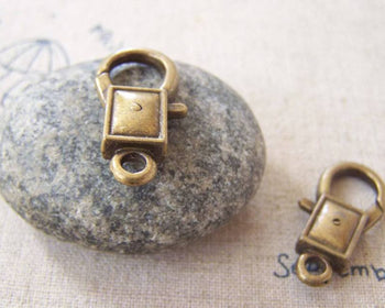 Accessories - 10 Pcs Antiqued Bronze Rectangular  Lobster Clasps 8x27mm A5247
