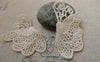 Accessories - 10 Pcs Beige Cream Color Filigree Floral Butterfly Cotton Lace Doily 40x55mm A6292