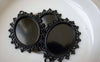 Accessories - 10 Pcs Black E-coating Metal Oval Base Settings Pendants Match 18x25mm Cabochon A7465