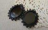 Accessories - 10 Pcs Black E-coating Metal Oval Base Settings Pendants Match 18x25mm Cabochon A7465