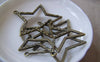 Accessories - 10 Pcs Bronze Star Frame Charms  Textured Pendants 42mm  A4156