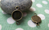 Base Setting - 10 pcs Antique Brass Connnector Pendant Tray 10mm Cabochon A3160