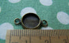 Base Setting - 10 pcs Antique Brass Connnector Pendant Tray 10mm Cabochon A3160