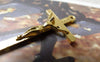 Accessories - 10 Pcs Gold Crucifix Cross Pendants Jesus Charms 18x35mm A6730