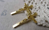 Accessories - 10 Pcs Gold Crucifix Cross Pendants Jesus Charms 18x35mm A6730