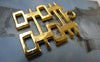 Accessories - 10 Pcs Gold Tone Double Happiness Wedding Decoration Charms 24x31mm A6077