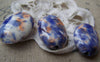 Accessories - 10 Pcs Hand Painted Rondelle Oval Ceramic Beads 12x22x28mm A1861