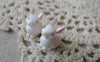 Accessories - 10 Pcs Of 3D Resin White Bunny Rabbit Findings 12x14mm A7256