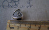 Heart Beads - 10 pcs Anituqe Silver Heart Beads 11x11mm A5388