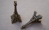 Accessories - 10 Pcs Of Antique Bronze 3D Paris Eiffel Tower Pendants Huge Size 22x47mm A1651