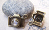 Accessories - 10 Pcs Of Antique Bronze 3D Rhinestone Camera Charms 15x18mm A3081