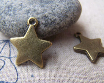 Accessories - 10 Pcs Of Antique Bronze 3D Star Charms 16mm A1406
