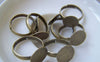 Accessories - 10 Pcs Of Antique Bronze Adjustable Ring Blank Shank Base With 12mm Pad A4169