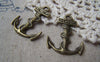 Accessories - 10 Pcs Of Antique Bronze Anchor Pendant Charms 24x32mm A4765