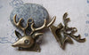 Birds, Pets & Animals - 10 pcs Antique Bronze Antler Deer Head Horn Pendants Connector A5762
